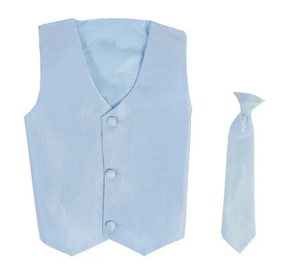 Vest and Clip On Necktie Set-Multiple Colors-Baby Infant 2T / 3T Light Blue