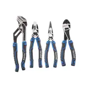 4 Pcs of Kincrome Plier Set - TPR Handles & Chrome Vanadium Steel