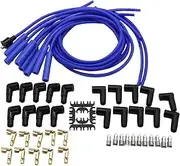 Muzhen Store Universal 8mm Ignition Wire Set 180 Degree Spark Plug Cable Spark Plug Wire Compatible with Chevrolet Compatible with Ford Durable Assembly Replace Parts