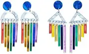 [RTY] 2Pcs Pride Rainbow Tassels Dangle Drop Earrings for Women Men Gay Lesbian Weird Semicircle Triangle Acrylic Colorful Earrings Transgender Nonbinary Asexual Flag Earrings