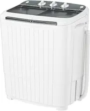 INTERGREAT - Portable Washing Machine with Longer Hose, Double Tub Washing Machine, Mini Compact Machine with Drain Pump, 16lbs Portable Washing Machine for Dorms, Apartments, Gray