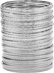 [ENSOUL] Flower Mixed Metal Aztec African Indian Vintage Multi Bangles Bracelets for Women Set of 36