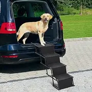 The Fellie Fellable Dog Ramp, Portable Dog Steps for Cars, High Bed, 2-Height Adjustable, Non-Slip Safety, Supports up to 176 lbs