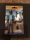 Sealed On Card Bruder 60051 bworld Police Man with Dark Skin/Uniform Figure