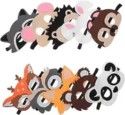 Yardwe 8pcs Cartoon Animal Masks Reusable Felt Party Masks for Adorable Owl Giraffe Rabbit Panda Squirrel Bear Hedgehog Fox for Halloween Themed Parties