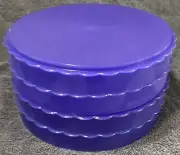 Tupperware 4897A Blue Plate Cake Stand Base Plate Pie Stackable Riser 2 Sets NOS