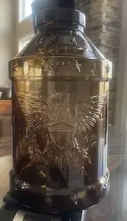 Vintage 1976 BICENTENNIAL Eagle Amber Libby Glass 5 Gallon Milk Can Jug