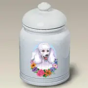 Poodle White Treat Jar