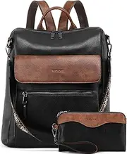 Backpack Purse for Women, VASCHY Large Vegan Leather Backpack Purse Set with Wallet Backpack Handbags Convertible Shoulder Bag with Detachable Guitar Strap