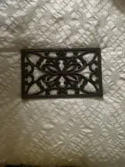 Cast Iron Trivet Decorative Scroll Rectangle Footed Rustic Home Decor 10 X 6