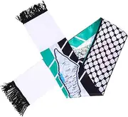 [PartyKindom] Palestine Map Scarf for Men Decorative Neck Wrap Soft Comfortable for Sun Protection Cultural Significance present for Palestine Supporters