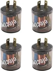 LDMINDA 4 Pcs 2 Pin 12V Electronic Turn Signal Flasher Relay LED Flasher Relay 2 Prong Flasher Relay 20 Amps For Universal Automobile Motorcycle Bike Scooter Fix Turn Signal Bulbs Flash