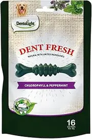 Dent Fresh 360° Toothbrush Dog Chew, Chlorophyll and Peppermint Fresh Breath and Remove Plaque, 150g (Fresh Breath)