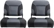 Pontoon Captain Folding Boat Chair with Memory Foam and Backrest Sunproof PVC Leather for Yachts Lake River Applications