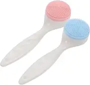 FRCOLOR 2PCS Face Brush Manual Facial Cleansing and Massage Brushes Non Abrasive Design for All Skin Types Random Colors for Daily Use and Gentle Care Random Color