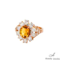 在飛比找momo購物網優惠-【幸福珠寶】黃水晶Ｋ金 戒指(財富之石 富貴 智慧 滿鑽)