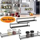 4PCS Kitchen Cupboard Storage Spice Rack Wall Mount Pantry Bottle Organizer
