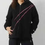 NIKE NSW 女款 黑色 刺繡 LOGO 寬鬆 保暖 毛毛 連帽 外套 長袖 FZ6536-010