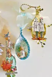 NEW altered art mixed media hanging ornament whimsy fantasy OOAK you choose