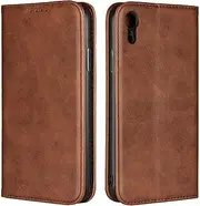 for iPhone XR Case Leather Wallet with Credit Card Holder Cash Slot SunYoo Flip Cover Drop Protection Shockproof Stand Magnetic Folio Women Men Her Purse for iPhoneXR Dark Brown