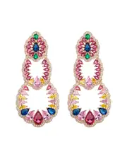Eye Candy LA Candice Multi Color CZ Crystal Drop Earrings