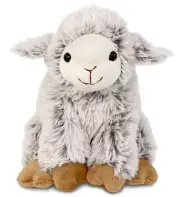 DolliBu Plush Sheep Stuffed Animal - Soft Fluffy White Sheep Plush Toy - 9.5"