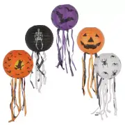 5 Pcs Hanging Paper Lanterns Halloween Party for Centerpieces LED Strip Lights