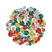 Christmas Buttons Assorted Sizes Gemstone Colors Plastic Washable 115 Count Bag