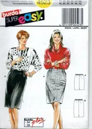 Burda 4523 Misses Skirts 2 Lengths Size 18 - 28 Plus Size
