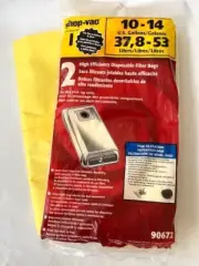 Shop Vac High Efficiency Filter Bags #90672, 10-14 Gallons, Type I - 3 Bags