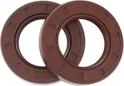 X AUTOHAUX Universal Oil Seal TC Seal Ring Rotary Shaft Seal 35x58x10mm High Pressure FKM Rubber Brown 2 Pcs