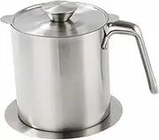 LALADEFIEE 1Pc Oil Strainer Pot with Lid Capacity Household Oil Storage Can Fine Mesh Filter for Cooking Grease and Liquid Seasonings