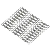 Fishing Barrel Swivel, 50Pcs 19lb Carbon Steel Terminal Tackle, Black36