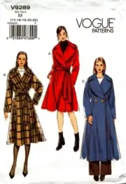 Vogue Sewing Pattern 9289 V9289 Women's Coat Jacket Belt Size 14-22 NEW