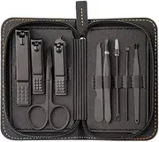 Manicure Set,Nail kit Manicure Set,Nail Care kit, Stainless Steel Black Nail Zipper Set 9 Piece Manicure Nail Tools