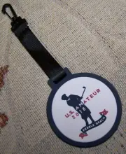 NEW PRG Vinyl Golf Bag Tag PEBBLE BEACH GOLF LINKS 2018 U.S. AMATEUR White Blue