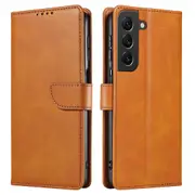 For Samsung Galaxy S23 Phone Cover Square Magnetic Clasp Stand Wallet Leather Drop-proof Flip Case