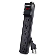 CyberPower CSB6012 Essential Surge Protector 1200J 125V 6 Outlet 12ft Cord Black