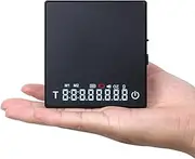 MUVNA 0.1g High Precision Digital Mini Coffee Scale, 0.3g to 2kg Measuring Range Rechargeable Espresso Mini Scale with Tare Function, LED Display (Black, ABS)