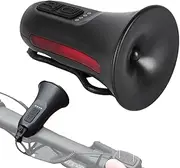 Horn Rechargeable - Loud Bike Bell, USB Ring Sound, Waterproof Handlebar Alarm | Bright LED Light Signal System, Multiple Sound Modes Speaker for Road Mountain Scooter City Sports Bikes