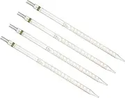uxcell Graduated Dropper Pipettes 4 Pcs 15ml Reusable Borosilicate Glass Pipette for Transfer Liquid for Laboratory, Chemistry, Clear