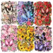 300 Pieces Assorted Butterfly and Flower Stickers, Transparent Butterflies Fl...
