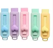 5 Pcs Multicolor Sliding Retractable Pencil Eraser with Plastic Sleeve,Retractable Eraser, Large Erasers for School Office,Art Erasers for Drawing,Standard Pencil Erasers,Office Products