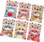 Hisxrcal 6pcs Chinese 2025 Snake Year Red Envelopes Red Packet Spring Festival Decoration Money Envelope for Gift, Style A
