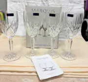 Set of 4 Marquis Waterford Brookside 8" White Wine Crystal Glasses NIB