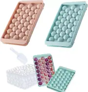 2Pcs Ice Cube Tray,Ice Tray,Ice Cube Tray with Lid,Silicone Ice Tray,Ice Cube...