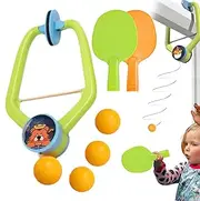 Hangable Table Tennis Trainer - Parent-Child Door Pong Game Exerciser - Portable Table Tennis Trainer Set for Home, School, Nursery, Kindergarten