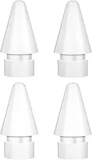 BLEBLE Replacement Tips for Apple Pencil 1st/2nd Generation & Logitech Crayon, Fine Point Well Precision Control Apple Pencil Nibs for ipad Pro/Air/Mini Pencil, 4 Pack, White