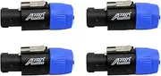 Audio2000'S ACC31A1P2 4-Pack Speakon Male to 1/4" TS Jack Adapters