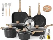 20 Piece Pots and Pans Set - Caannasweis Kitchen Nonstick Cookware Sets
